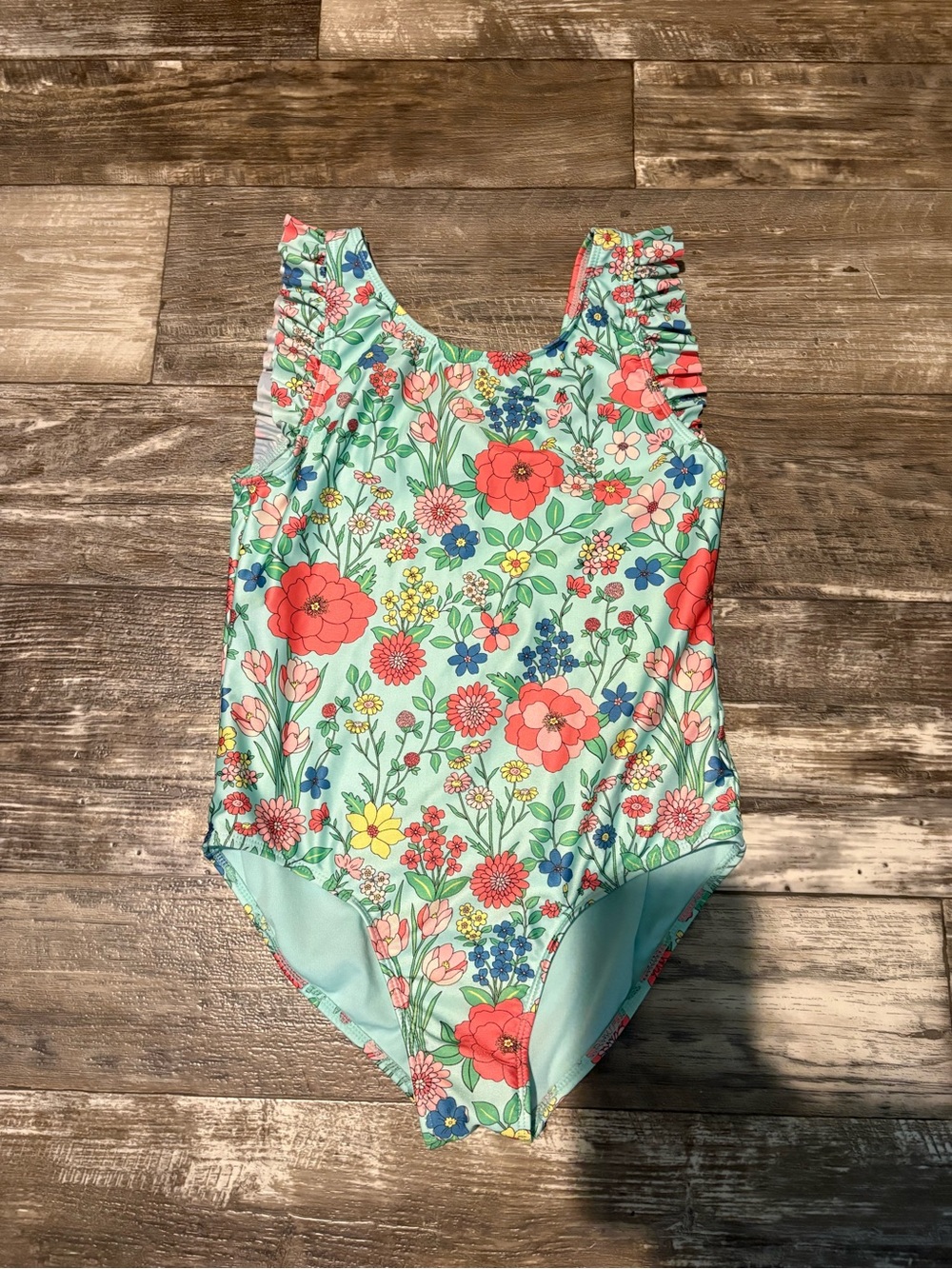 Wonder Nation Floral Ruffle One Piece Kids Size XL 14-16